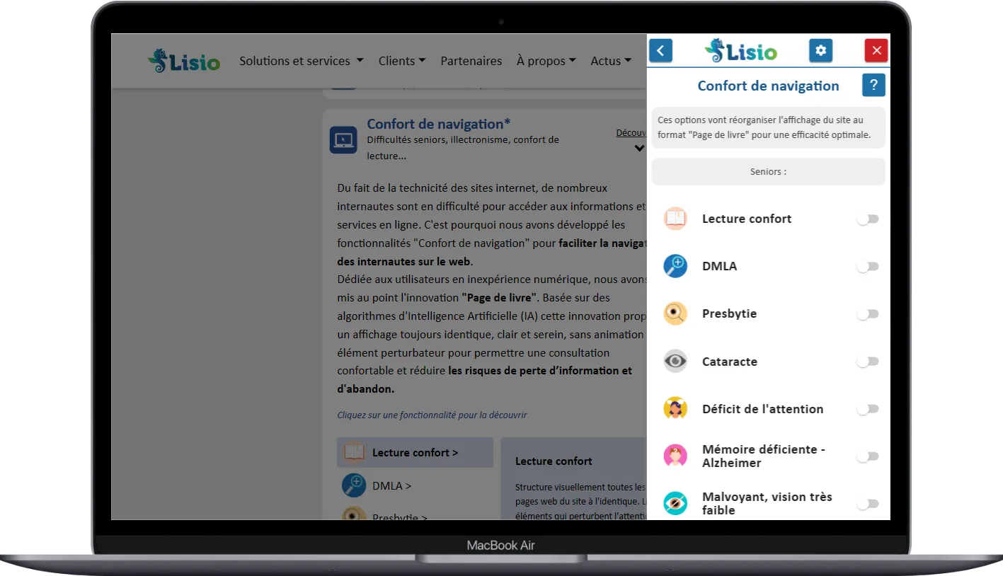 Adaptation LISIO Web Engagé pour le seniors